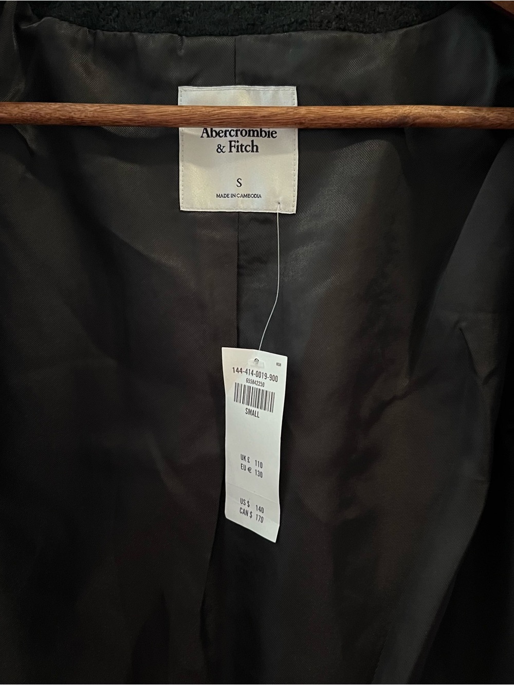 Abercrombie & Fitch Black Cropped Jacket with Gold Buttons - Picture 15 of 16